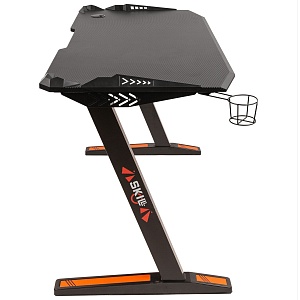 Стол компьютерный SKILLL CTG-003 120X60, Черная рама/черная столешница 